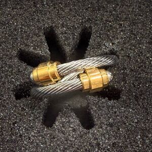 NEW Cable Twisted Open Ring Unisex Adjustable Stainless Steel with Gift …